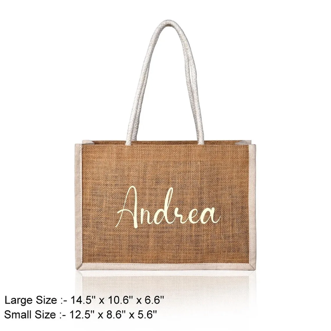 Personalized Beach Bag Custom Jute Tote Bag