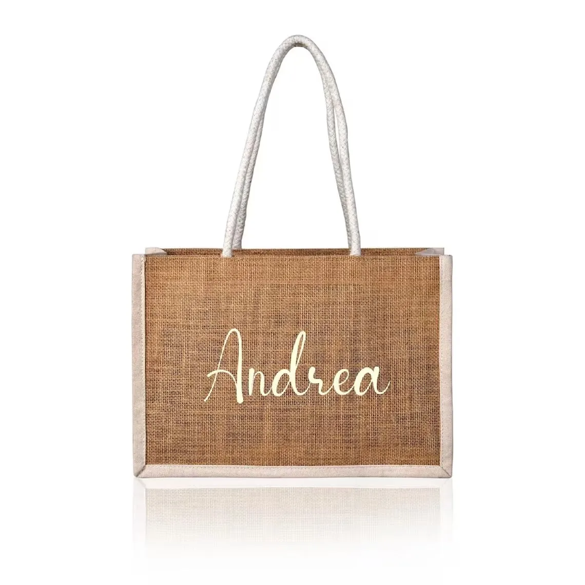 Personalized Beach Bag Custom Jute Tote Bag