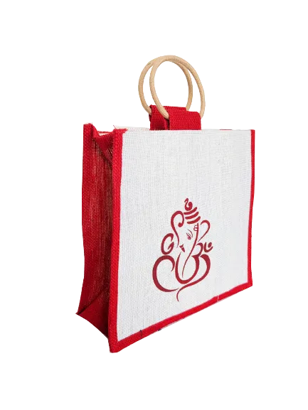 Personalized Jute Bags for Weddings 3-Pack Blue, Red, and Green Color Combination