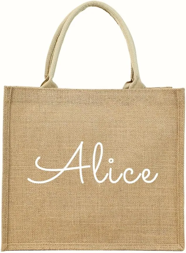 Personalized Tote Bags for Women with Reusable with Handles for Wedding Travel Beach is Gifts for Mom Friends