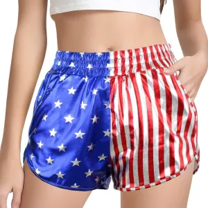 PESION Women's Metallic Shiny Shorts Sparkly Rave Hot Short Pants