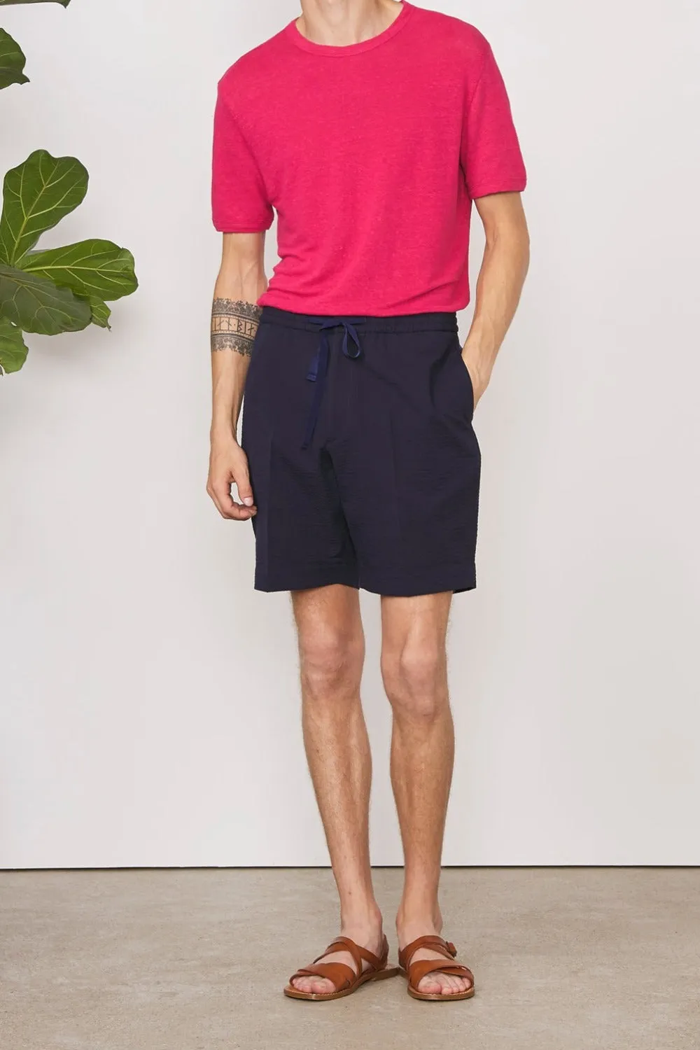 Phil Seersucker Cotton Shorts