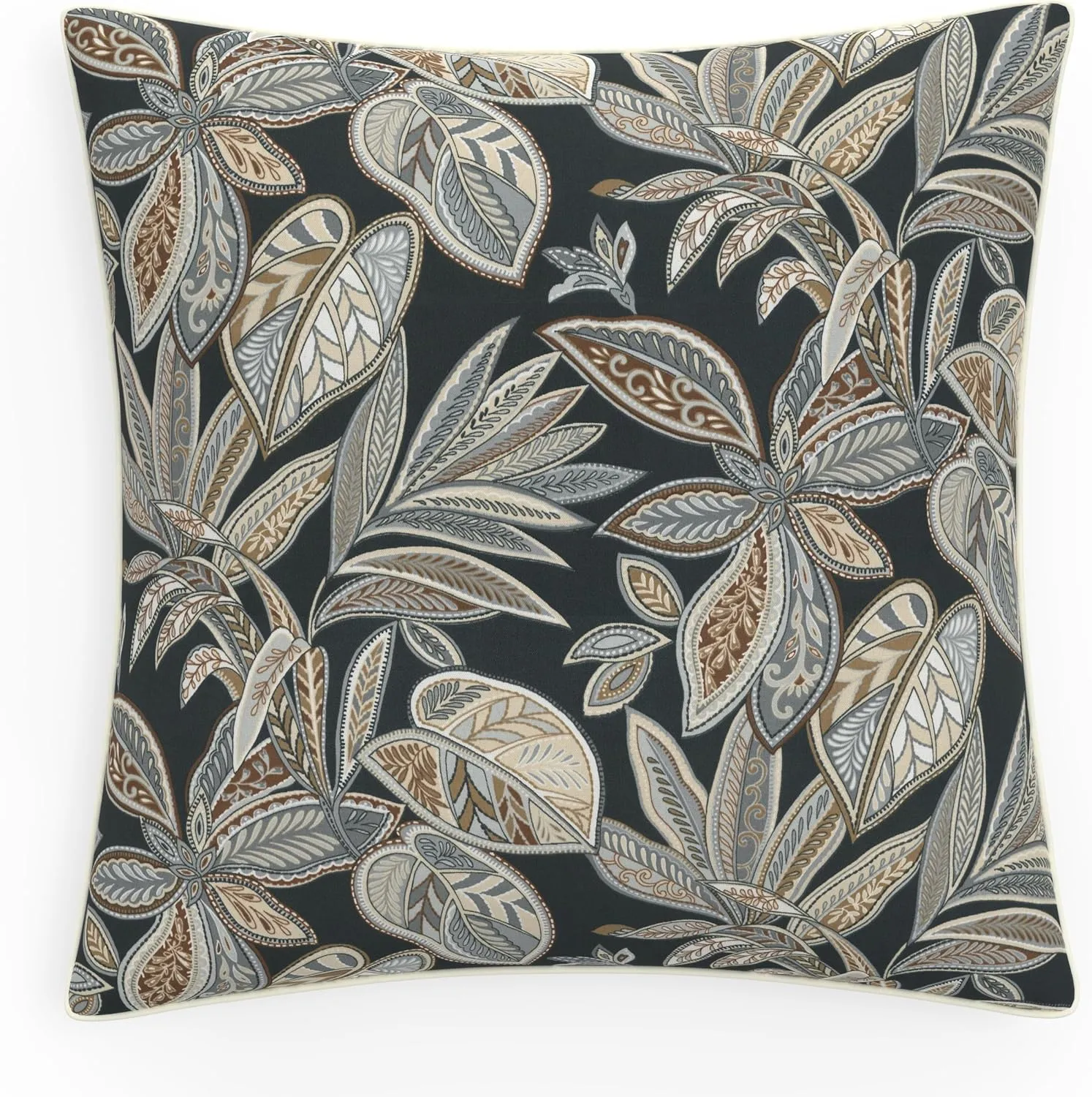 Pillow Perfect Throw Pillow Tropic Botanical, Floor - 25" x 25", Crestwood Rattan