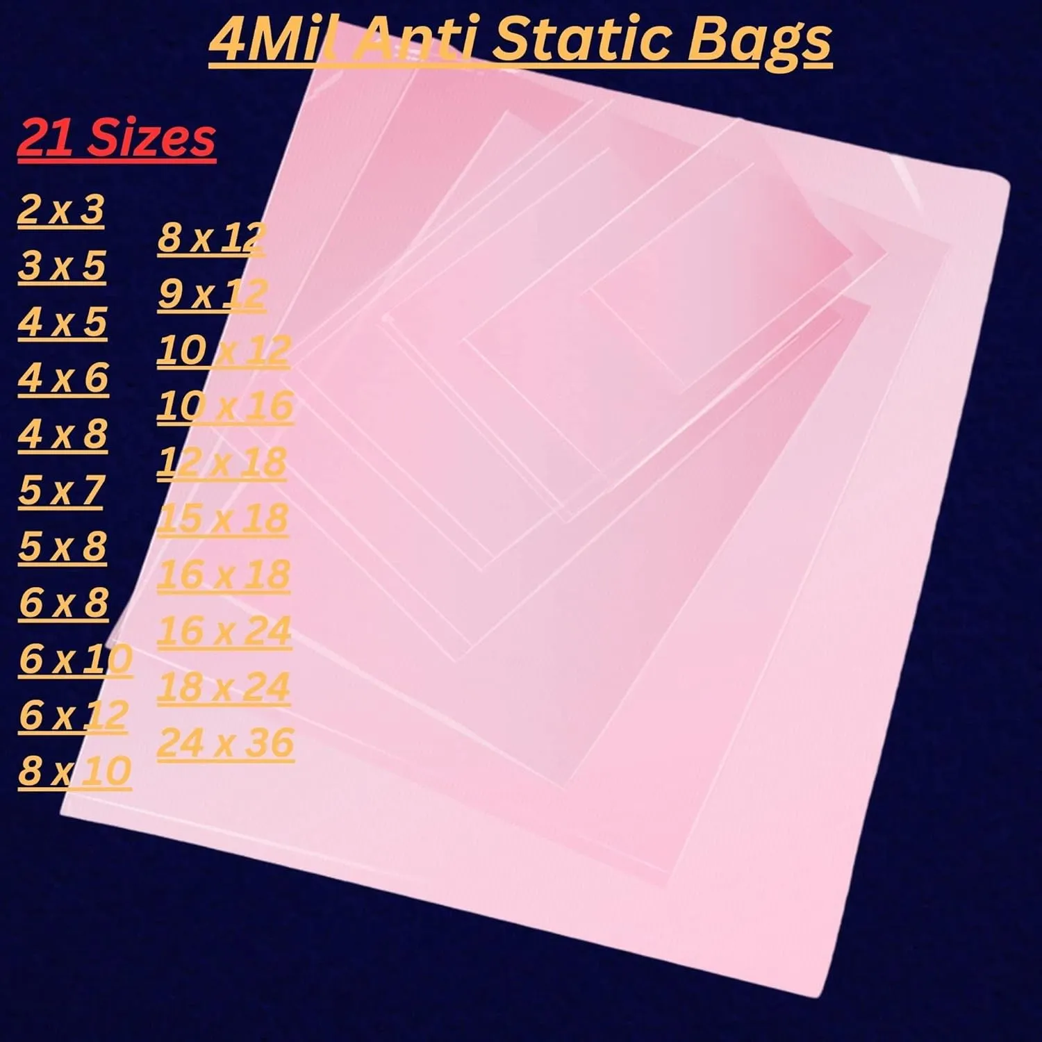 Pink Anti-Static Plastic Flat Bags - 6 x 12 & (100 Bags) 4 Mil Heavy Duty Plastic Bags | Heat Sealable Bags for Packaging Products | Plastic Baggies for Small Businesses