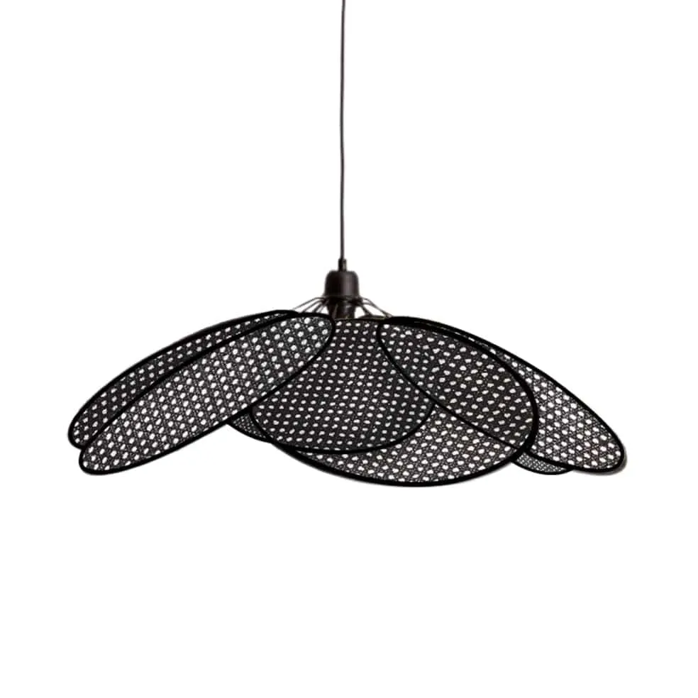 Plantation Rattan Pendant Light Black