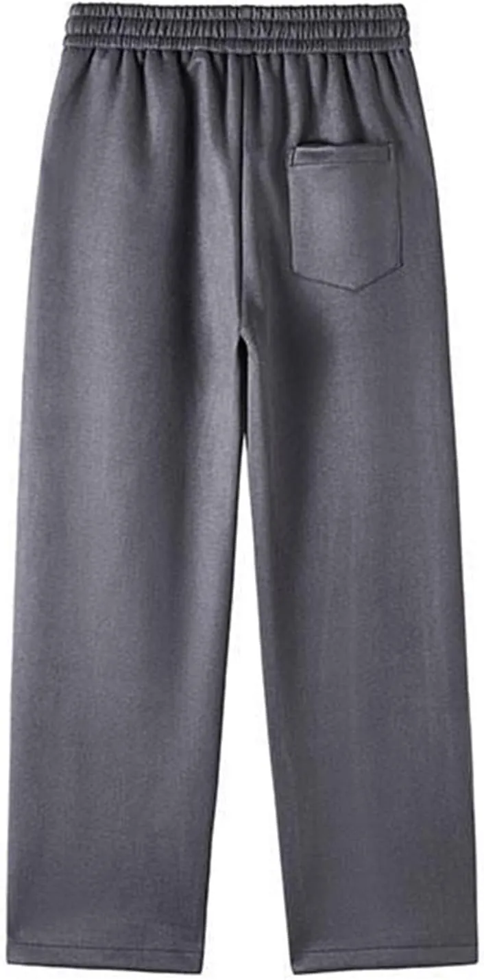 Plus Size Casual Pants for Men Athletic Comfy Pants Plain Drawstring Pants Travel Warm Pants Relaxed Comfort Pants