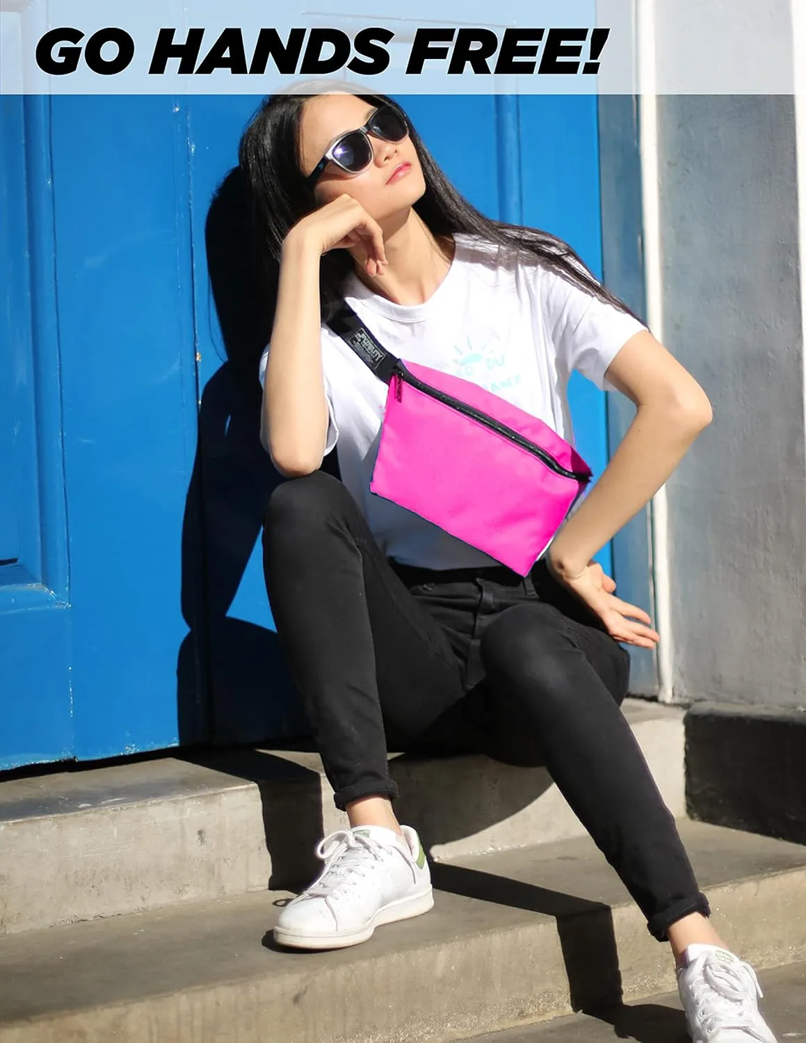 Plus Size Fanny Packs for Women – 80s/90s Large Bum Bag – Unisex Crossbody Waist Belt Bag for Travel, Festivals, Sports & Daily Use – Waist Belt Bag for Women | Daily Magenta
