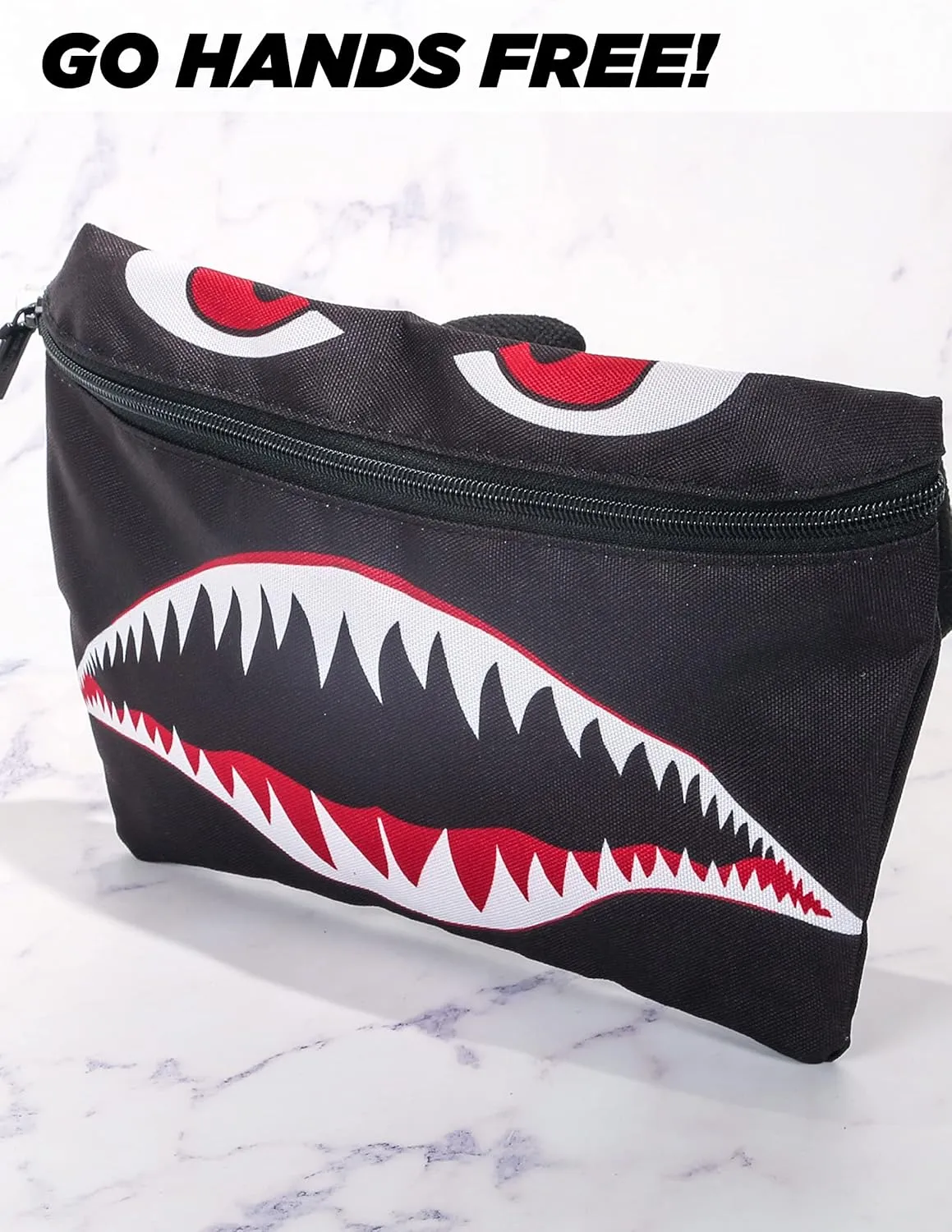 Plus Size Fanny Packs for Women – 80s/90s Large Bum Bag – Unisex Crossbody Waist Belt Bag for Travel, Festivals, Sports & Daily Use – Waist Belt Bag for Women | Flying Tiger Black
