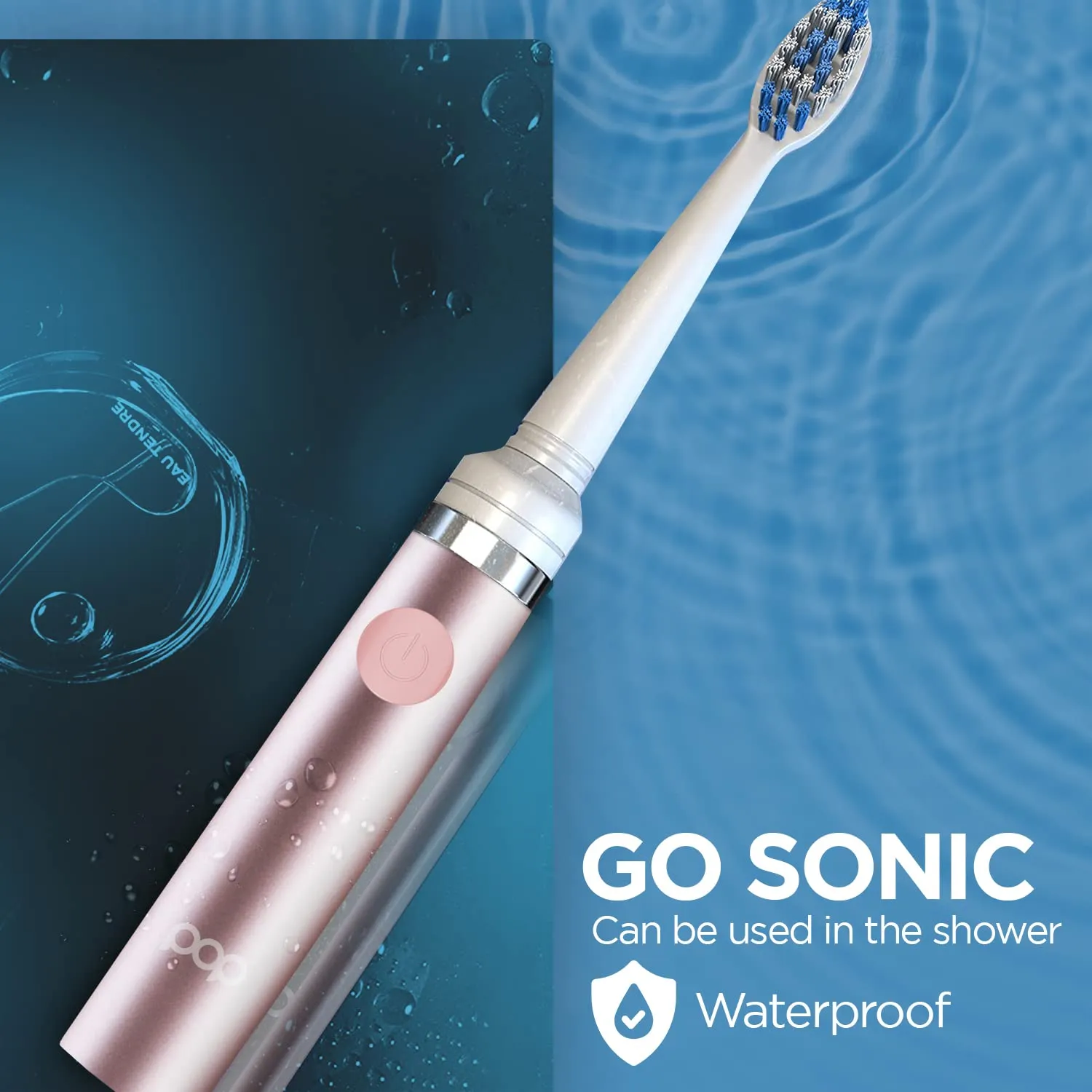 Pop Sonic Electric Toothbrush (Metallic Rose) - Travel Toothbrushes w/AAA Battery | Kids Electric Toothbrushes with 2 Speed & 15,000-30,000 Strokes/Minute, Dupont Nylon Bristles
