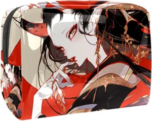 Portable Cosmetic Bag Japanese Woman Travel Makeup Case Organizer For Women Girls Toiletry Bag 7.3x3x5.1in