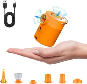 Portable Pool Inflatable Air Pump - Upgrade Electric Travel Vacuum Mini Inflator Pump for Inflatables - Battery Mattress Bed Small Pump for Float Camping - Tiny USB Rechargeable Pump for Storage Bags