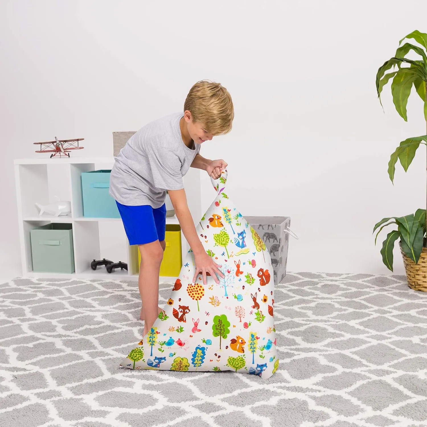 Posh Creations Bean Bag Chair for Kids and Teens -Twist Chair Medium 100L Size, 100L - Medium Twist