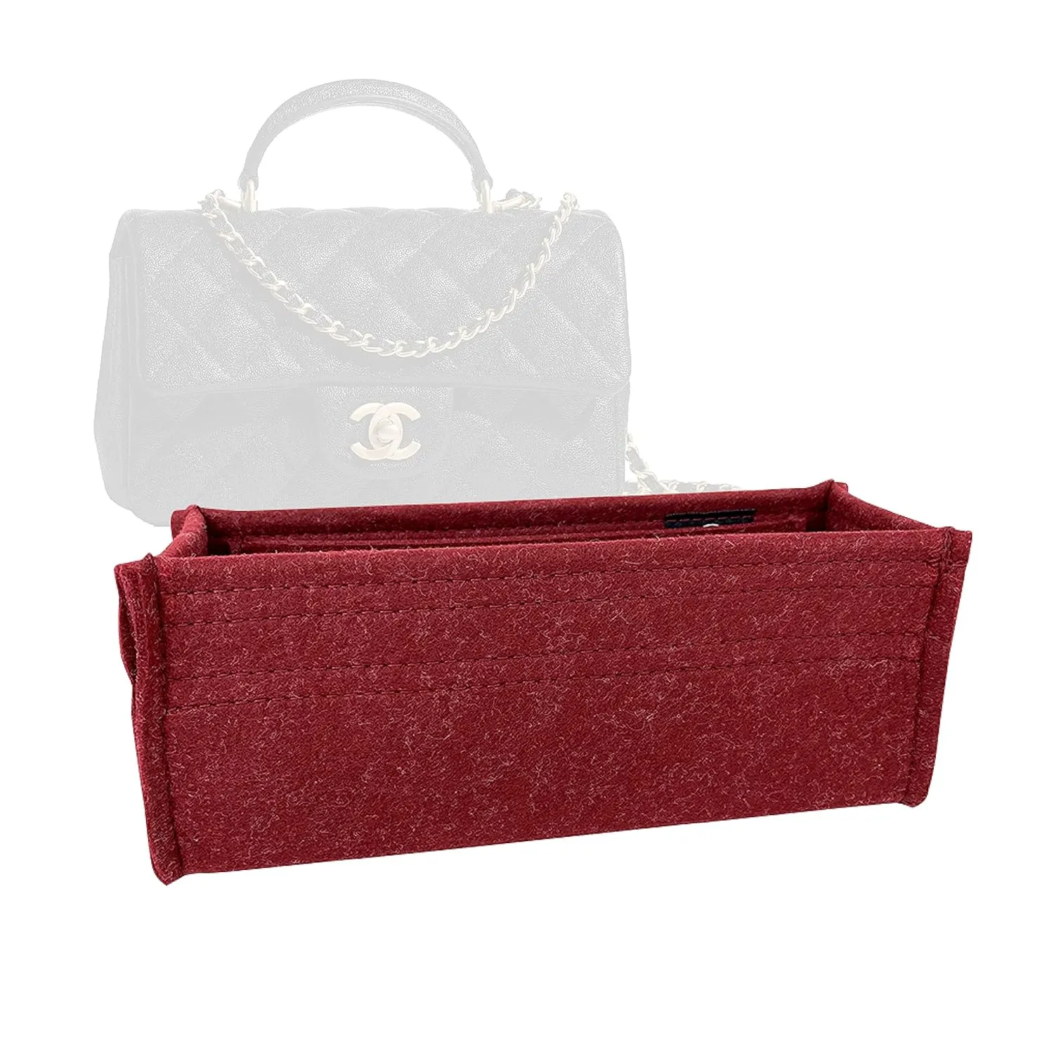 Premium Bag Organizer for Chanel Classic Flap New Mini With Top Handle (20cm) (Handmade/20 Color Options) [Purse Organiser, Liner, Insert, Shaper]