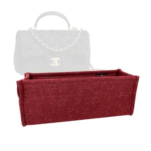 Premium Bag Organizer for Chanel Classic Flap New Mini With Top Handle (20cm) (Handmade/20 Color Options) [Purse Organiser, Liner, Insert, Shaper]
