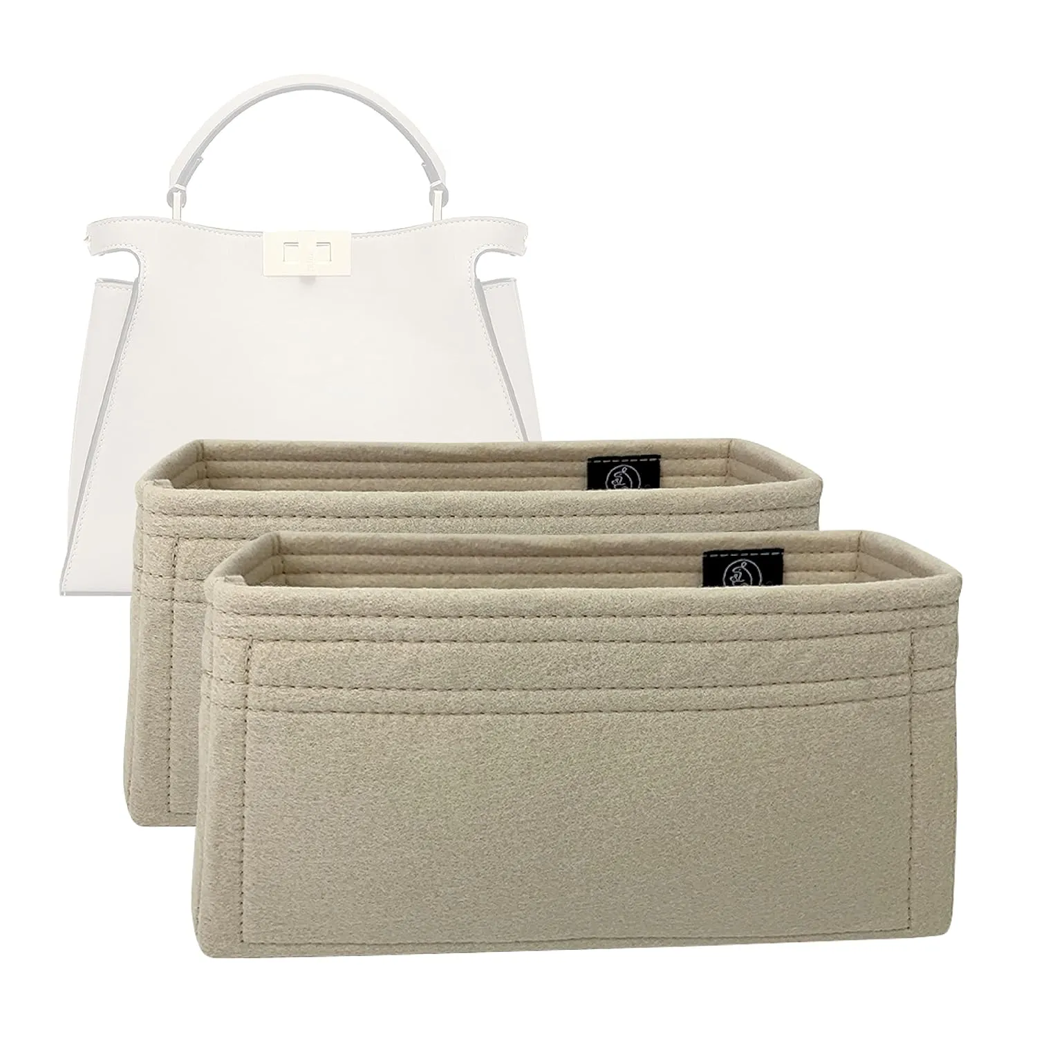Premium Bag Organizer for Fendi Peekaboo Essentially Insert [Set of 2] (Handmade/20 Color Options) [Purse Organiser, Liner, Insert, Shaper]
