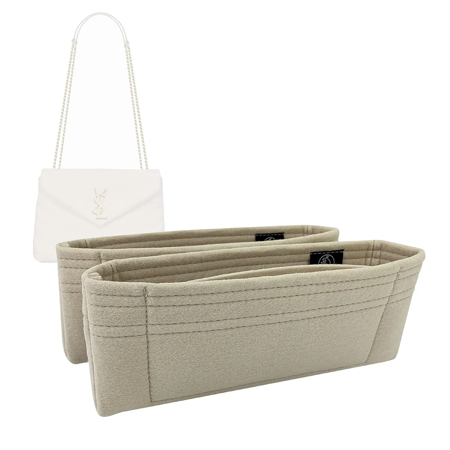 Premium Bag Organizer for Saint Laurent LouLou Small [Set of 2] (Handmade/20 Color Options) [Purse Organiser, Liner, Insert, Shaper]