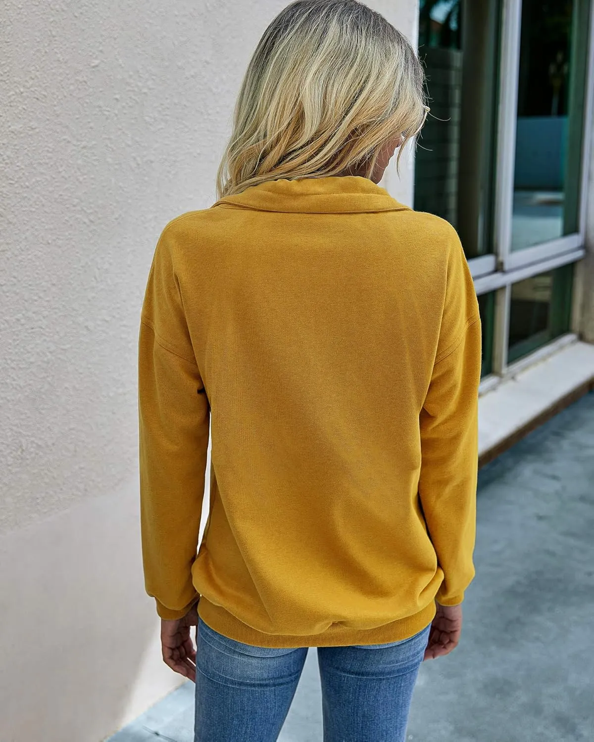 PRETTYGARDEN Women's Casual Long Sleeve Lapel Zipper Sweatshirt Drawstring Loose Pullover Tops