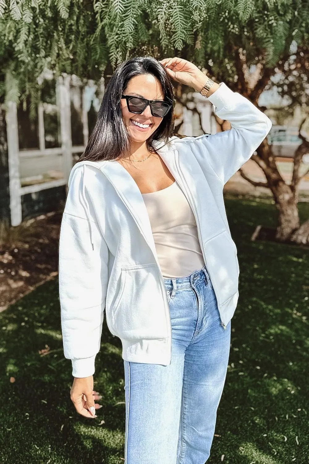 PRETTYGARDEN Women's Zip Up Y2K Hoodies Casual Long Sleeve Track Jackets with Pockets