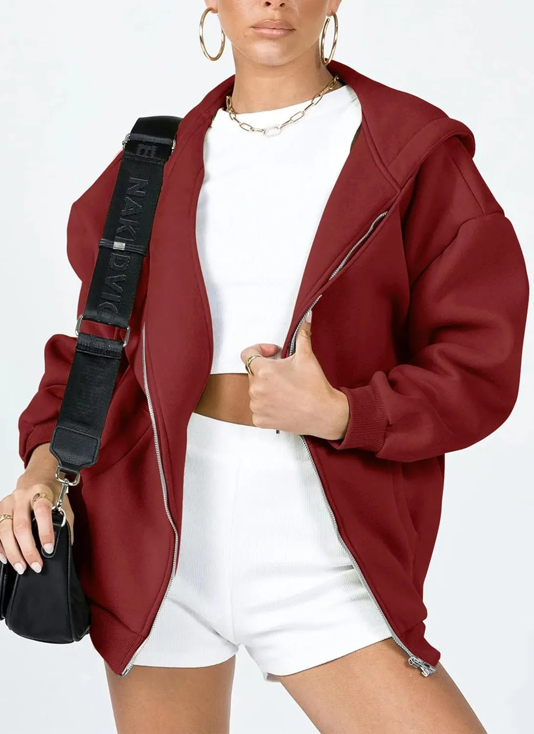 PRETTYGARDEN Women's Zip Up Y2K Hoodies Casual Long Sleeve Track Jackets with Pockets