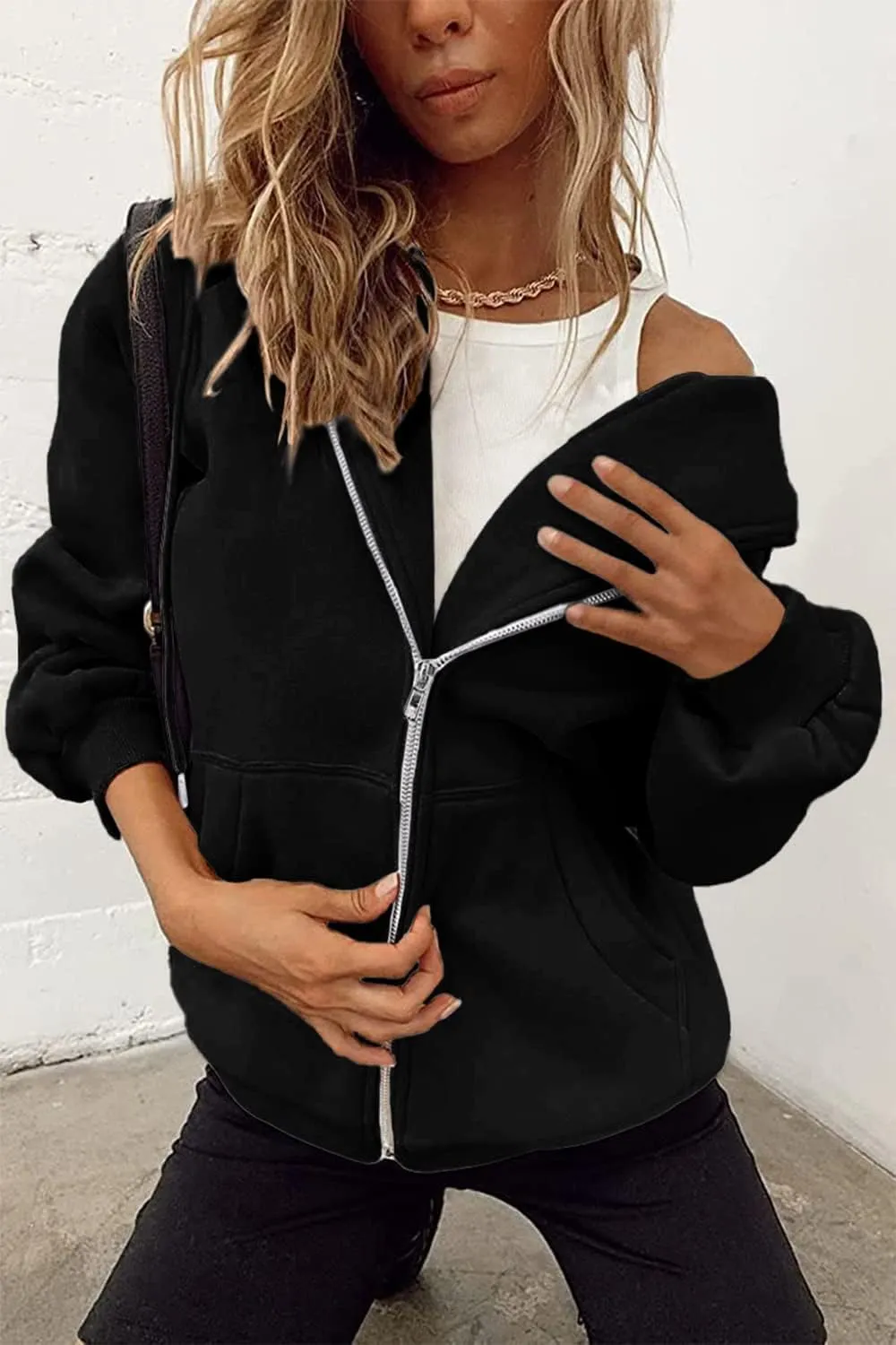 PRETTYGARDEN Women's Zip Up Y2K Hoodies Casual Long Sleeve Track Jackets with Pockets