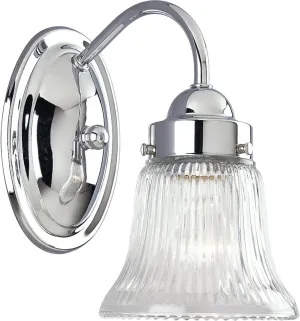 Progress Lighting P3287-15 Economy Fluted Glass Bath & Vanity, 5-1/4-Inch Width x 9-Inch Height, Chrome