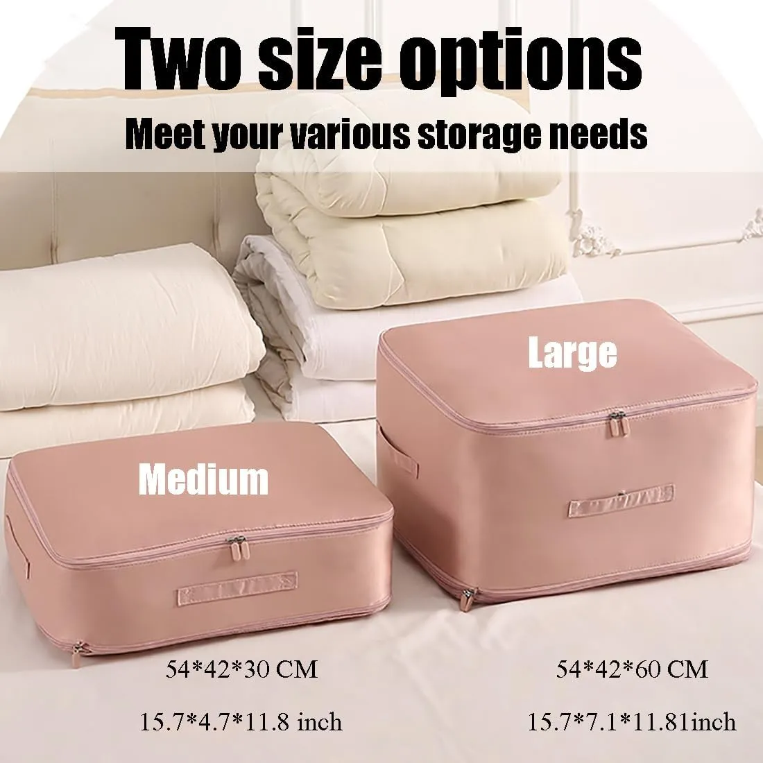 Propositionly Storage Bags, Ultra Space Saving Self Compression Organizer, Propositionly Large Capacity Portable Foldable Travel Clothes Storage Bag (Blue, Medium Large)