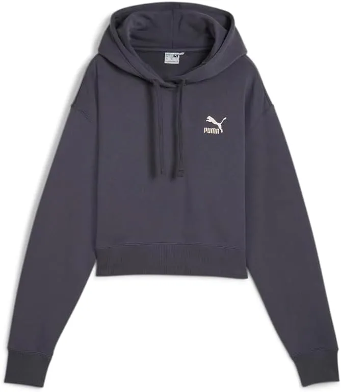 PUMA Womens Better Classics Cropped Hoodie Athletic Outerwear Casual - Grey - Size S