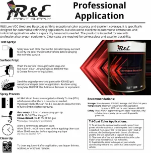 R&E Paint Supply Compatible with Toyota 8R9, Oceanus Metallic/Pearl Automotive Paint, Gallon