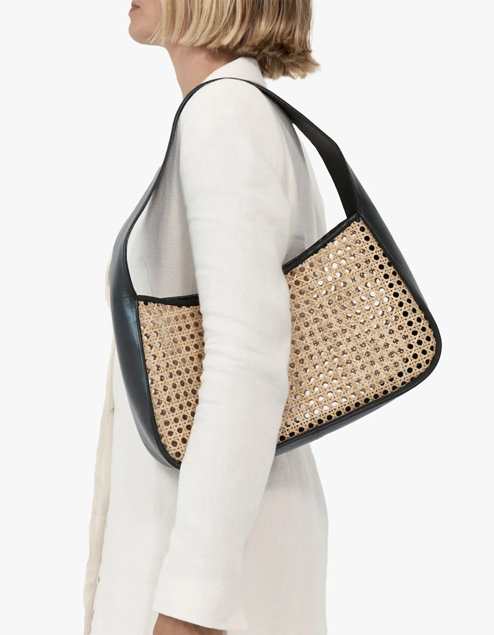 Rattan Basket Bag - Black