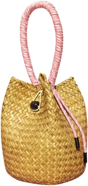 Rattan Clutch Purse for Women 2025 Trendy Handbag Soft Handle Beach Evening Bag Wallet Bamboo Bucket Bag Party Prom
