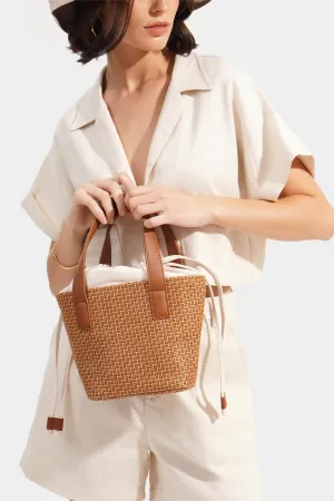 Rattan Drawstring Hand Bag