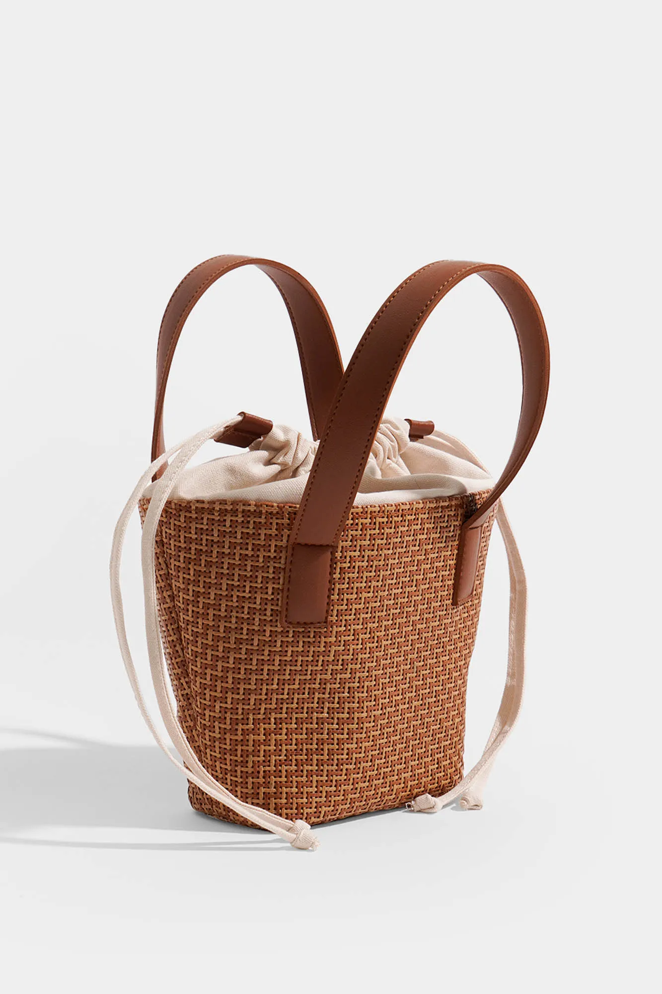 Rattan Drawstring Hand Bag