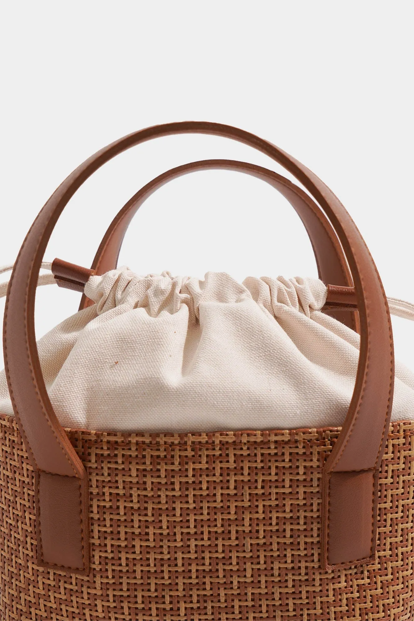 Rattan Drawstring Hand Bag
