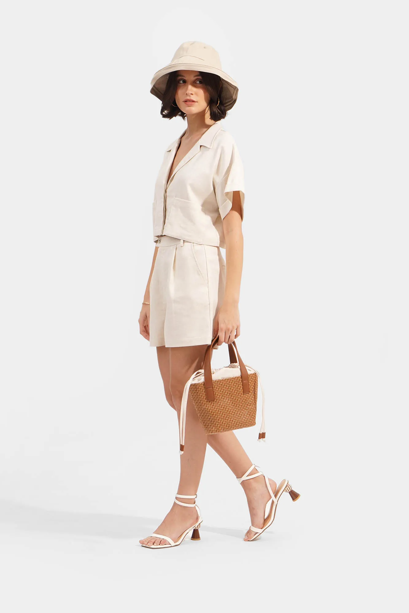 Rattan Drawstring Hand Bag