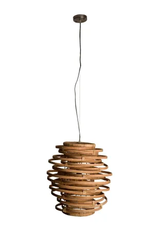 Rattan Wood Pendant Lamp | Dutchbone Kubu
