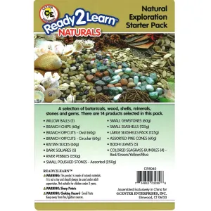 READY 2 LEARN Naturals - Exploration - Over 300 Real, Natural Materials for DIY Crafts, Science and Sensory Play - 14 Different Resources including Gemstones, Pebbles, Rattan, Branch Offcuts and More