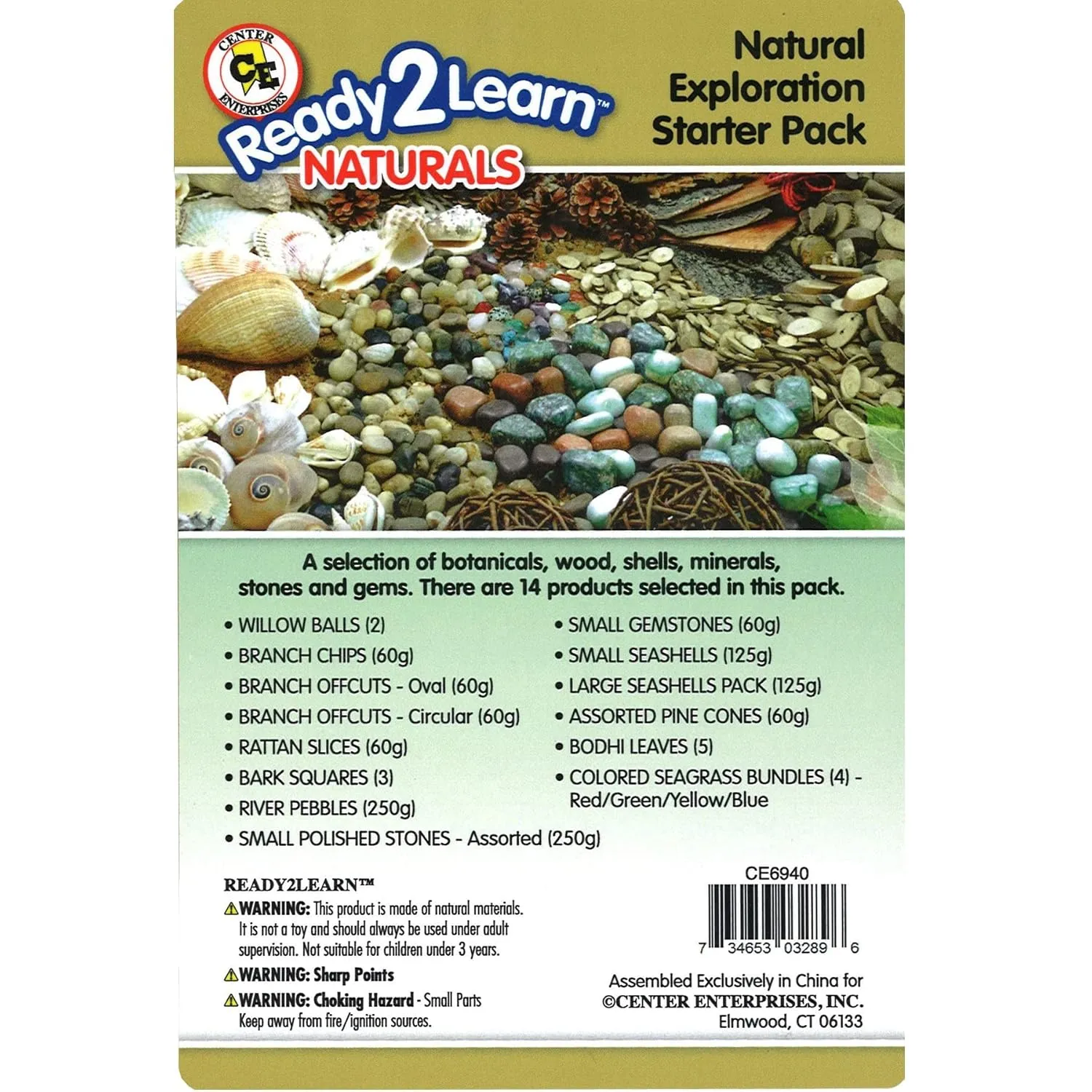 READY 2 LEARN Naturals - Exploration - Over 300 Real, Natural Materials for DIY Crafts, Science and Sensory Play - 14 Different Resources including Gemstones, Pebbles, Rattan, Branch Offcuts and More