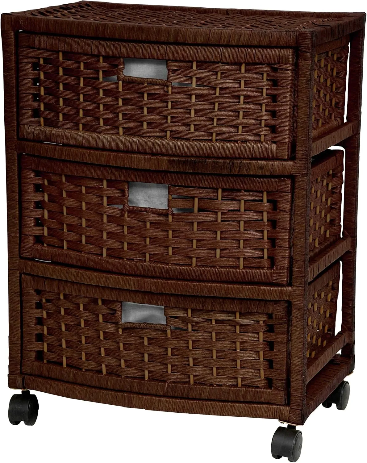 Red Lantern Oriental Furniture 23" Natural Fiber Mocha Chest, 3 Drawer