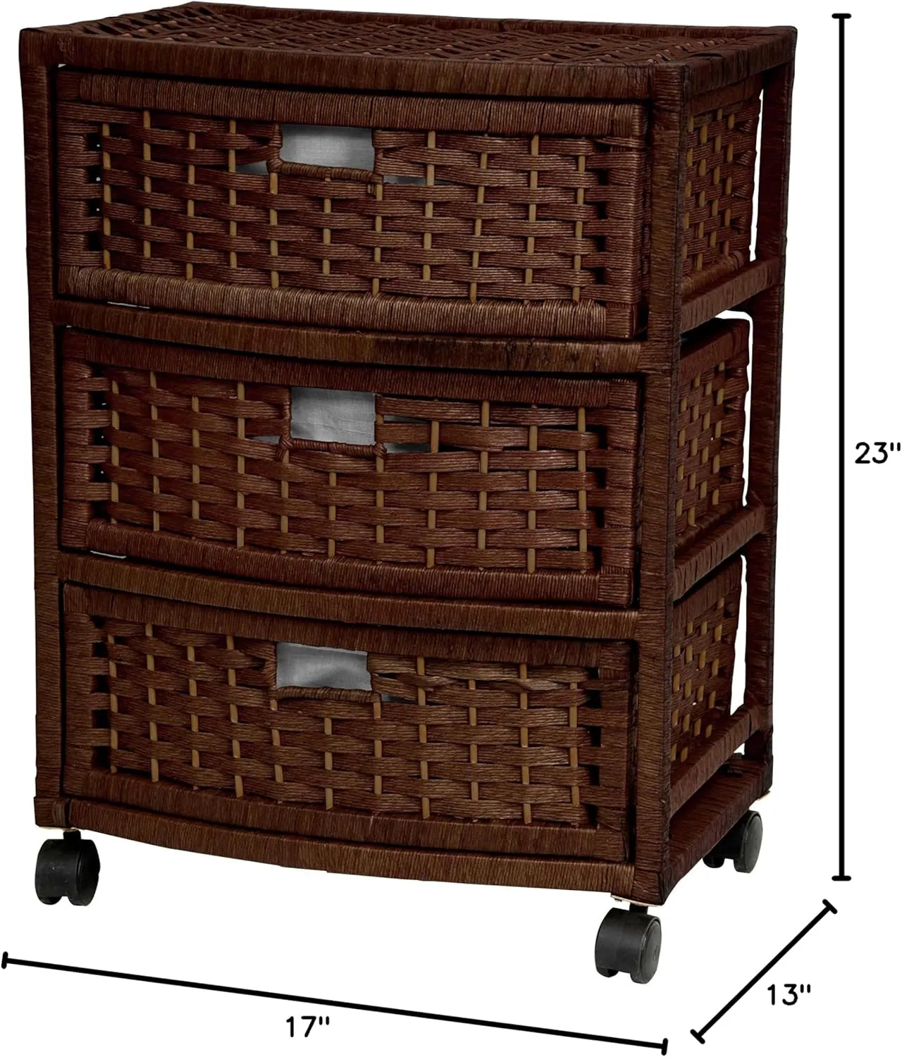 Red Lantern Oriental Furniture 23" Natural Fiber Mocha Chest, 3 Drawer