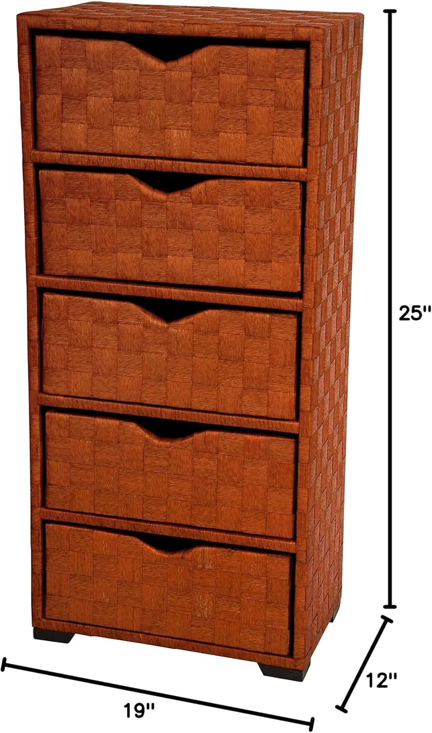 Red Lantern Oriental Furniture Natural Fiber Five Honey Chest, 5 Drawer
