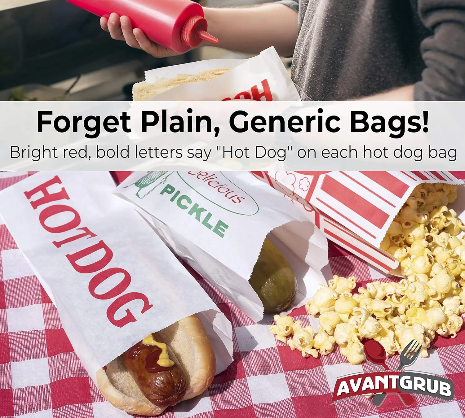 Retro, Eco-Friendly Hotdog Wrapper Sleeves 500 Pack. Super Durable and Grease Resistant, Turn a Party into a Carnival with Paper Hot Dog Bags. Keep Your Fundraiser or Concession Stand Guests Mess-Free