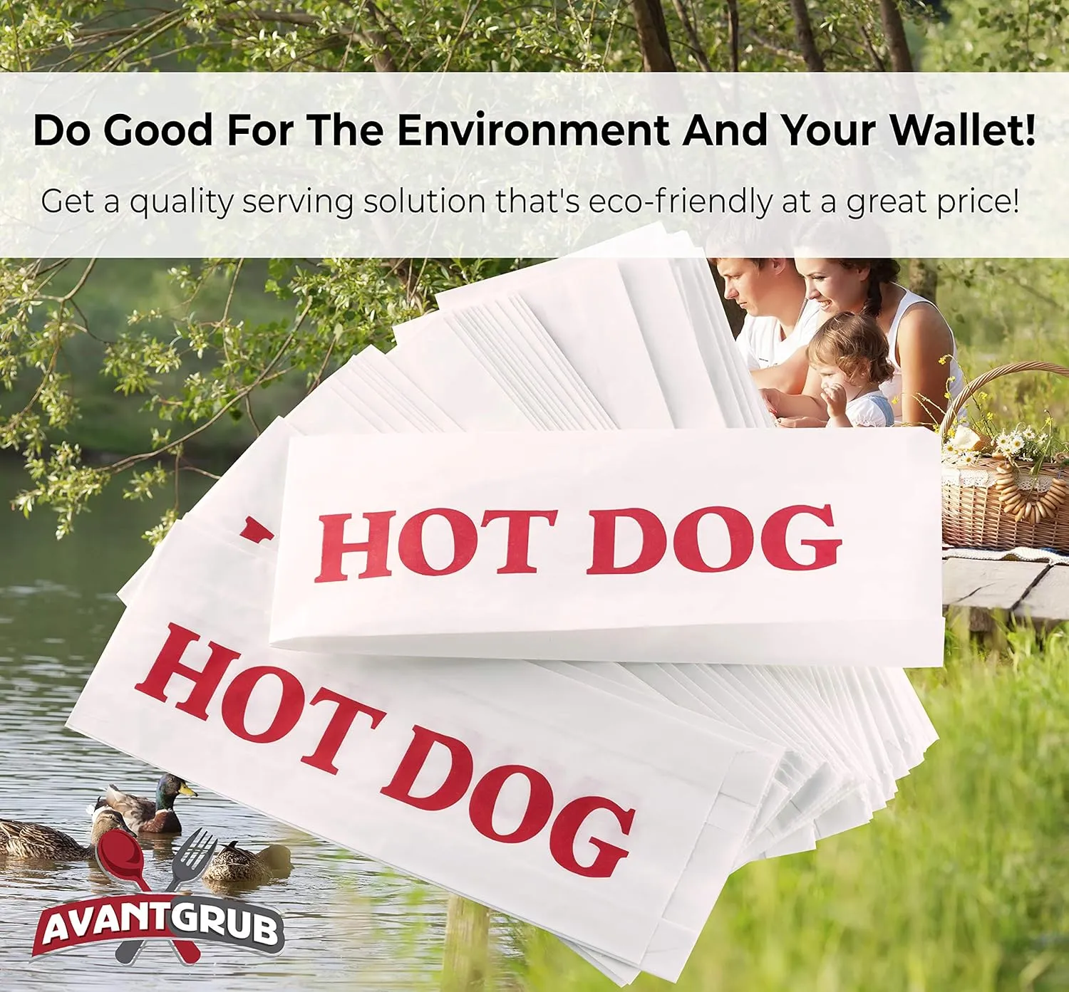Retro, Eco-Friendly Hotdog Wrapper Sleeves 500 Pack. Super Durable and Grease Resistant, Turn a Party into a Carnival with Paper Hot Dog Bags. Keep Your Fundraiser or Concession Stand Guests Mess-Free
