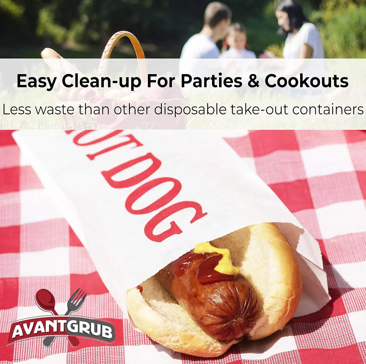Retro, Eco-Friendly Hotdog Wrapper Sleeves 500 Pack. Super Durable and Grease Resistant, Turn a Party into a Carnival with Paper Hot Dog Bags. Keep Your Fundraiser or Concession Stand Guests Mess-Free