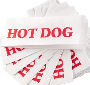 Retro, Eco-Friendly Hotdog Wrapper Sleeves 500 Pack. Super Durable and Grease Resistant, Turn a Party into a Carnival with Paper Hot Dog Bags. Keep Your Fundraiser or Concession Stand Guests Mess-Free