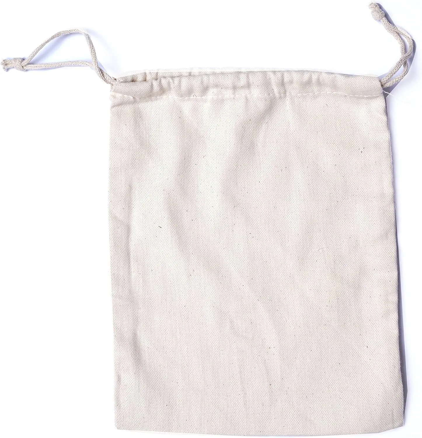 Reusable Eco friendly 12x18 Inches Cotton Thick Double Drawstring Muslin Bags "premium quality (Natural Color)- 25 count pack