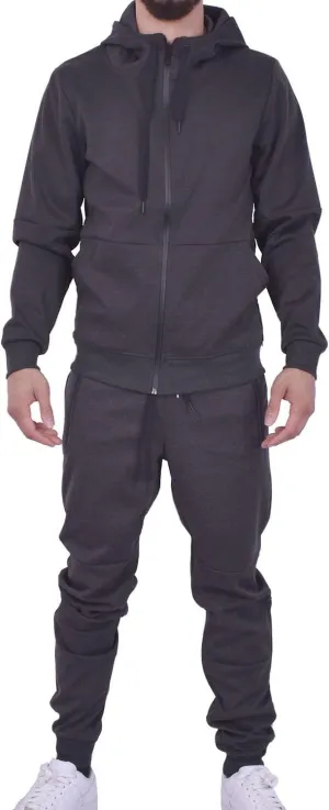 Riflessi Men's Athletic Sports Casual 2 Piece Solid Color Tracksuit Hoodie Jogger Pants Sweatsuit Set