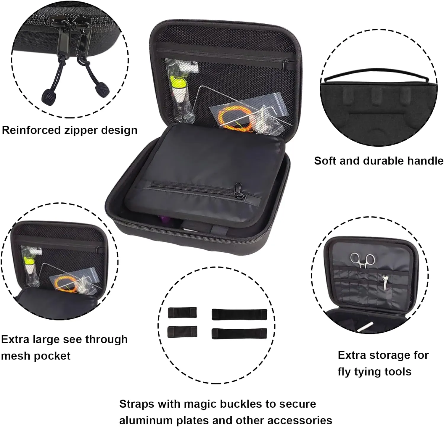 Riverruns Colorado Full Rotary Fly Tying Vise with a Hard Shell Vise Bag Rotation Resistance Adjustment Hook Sizes 26 to 4/0