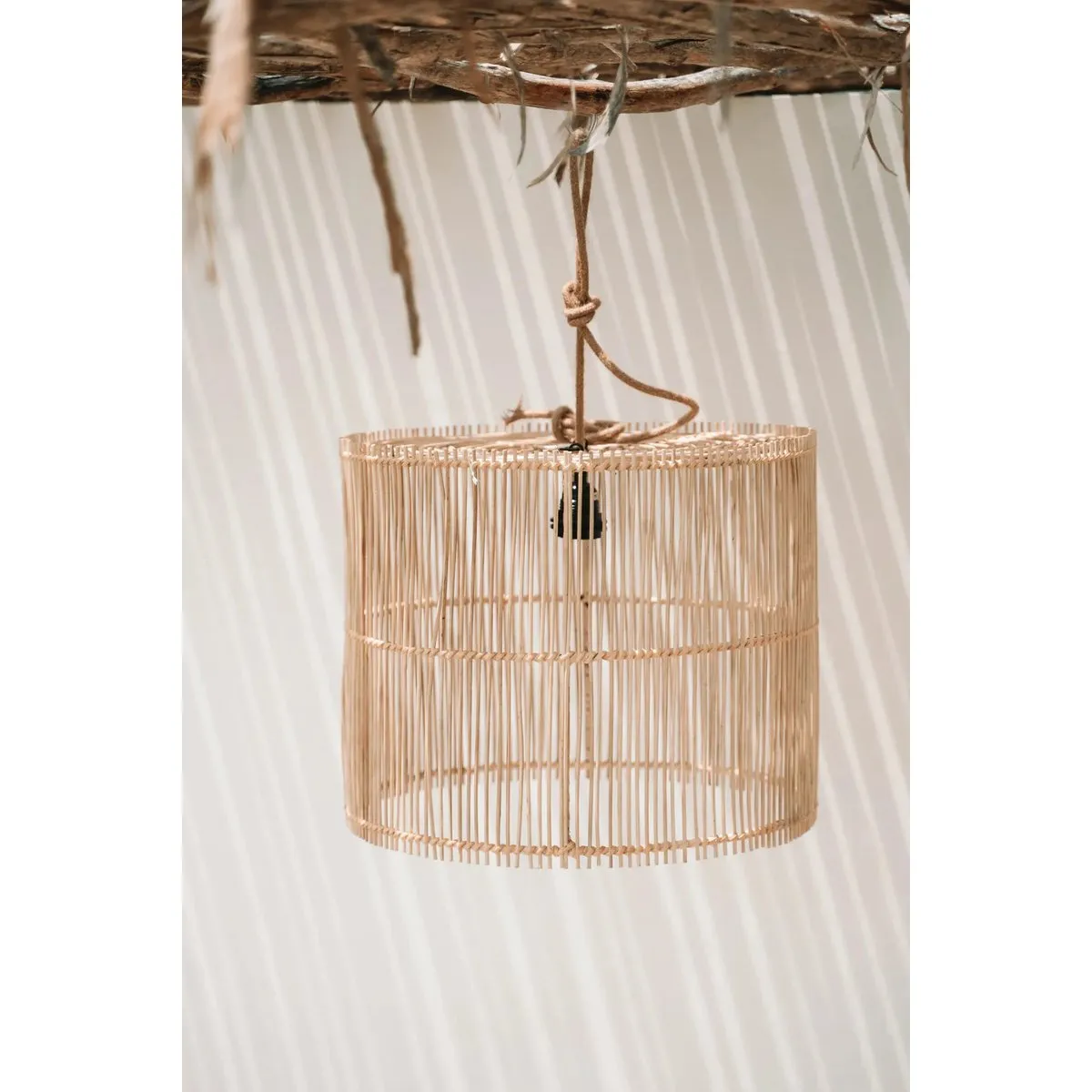 Rootz Chacha Pendant Light - Rattan Lamp - Cone Wicker Shade - Elegant Design - 45cm x 50cm x 45cm