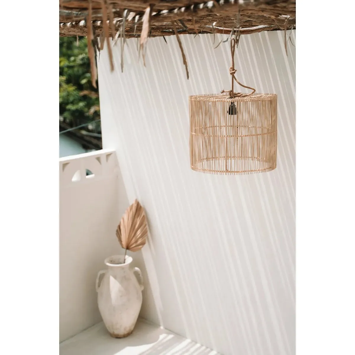 Rootz Chacha Pendant Light - Rattan Lamp - Cone Wicker Shade - Elegant Design - 45cm x 50cm x 45cm