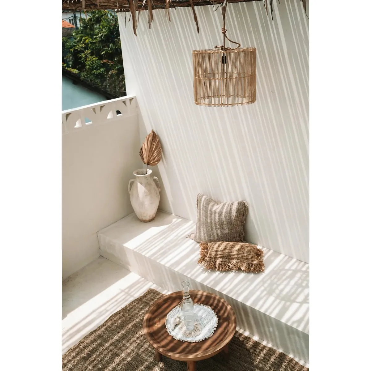 Rootz Chacha Pendant Light - Rattan Lamp - Cone Wicker Shade - Elegant Design - 45cm x 50cm x 45cm